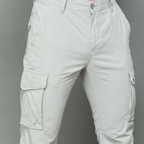 Grey POLO ASSN Solid Slim Fit Cargos