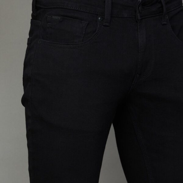 Black Whiskered Slim Tapered Jeans