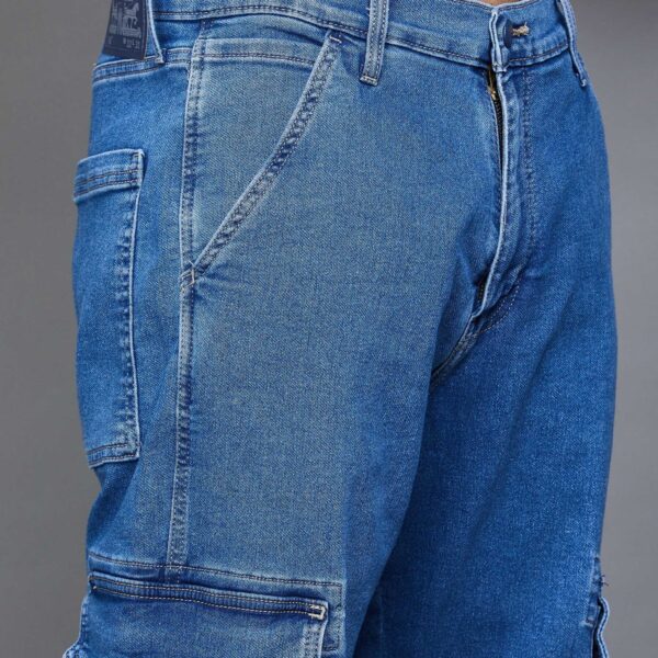 Blue Washed Loose Fit Cargos
