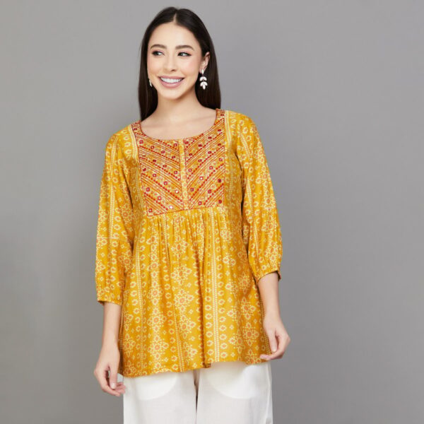 Bandhani Print A-line Festive Kurti
